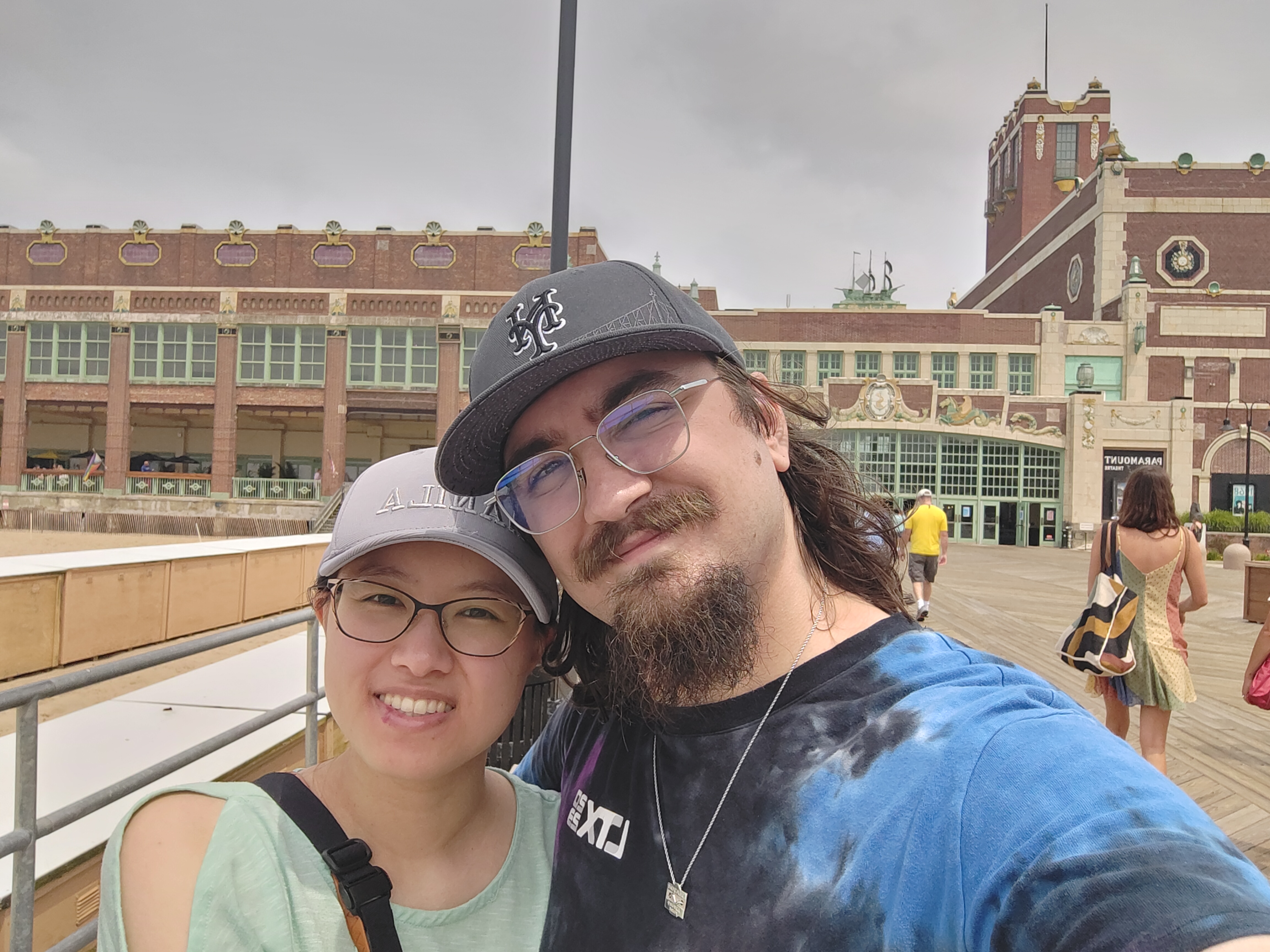 Megan and Andrew on the boardwalk in Asbury Park, NJ